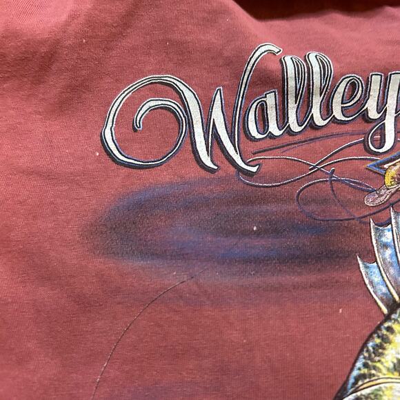 Vintage 90s Red Fishing Tee XL Walleye Outdoors Lure Dad Angler Nature Wildlife - Picture 4 of 6